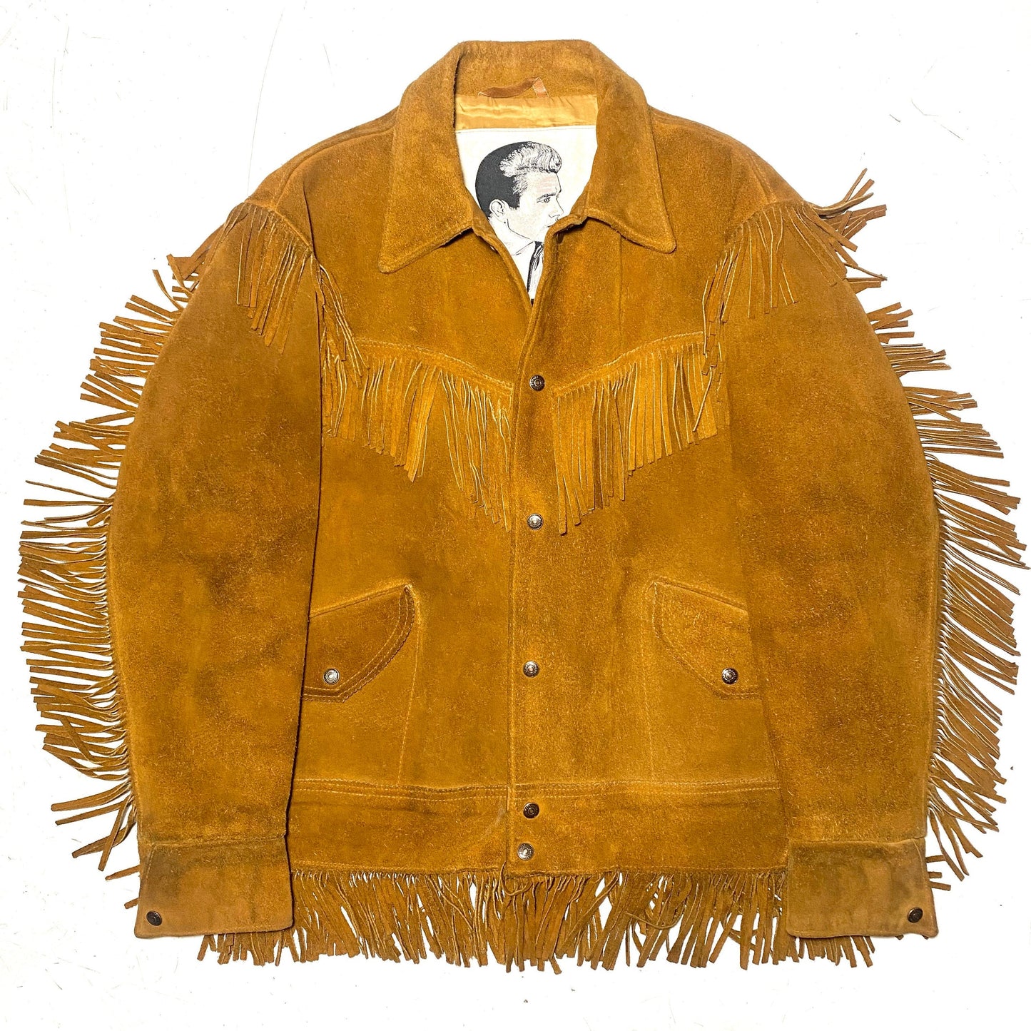 Schott bros NYC x James Dean Ltd edition western suede jacket with fringes, 80s USA great condition