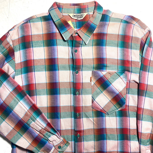 Missoni checkered fine cotton flannel shirt, beautiful colors, great condition
