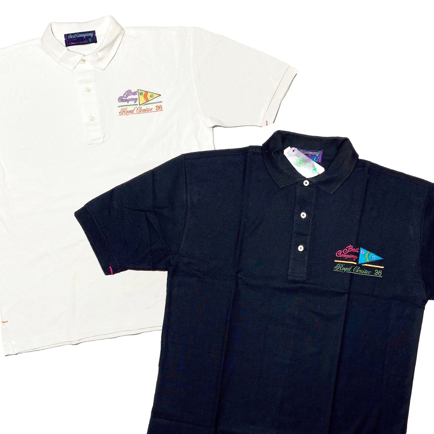 Best Company 80s Royal Cruiser 36 embroidered Black or White polo shirt new with tags, sizes available