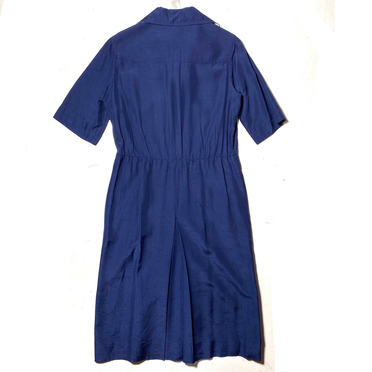 Dejac Paris 1960s elegant bonton navy blouson dress, scholar style dress sz 40 mint