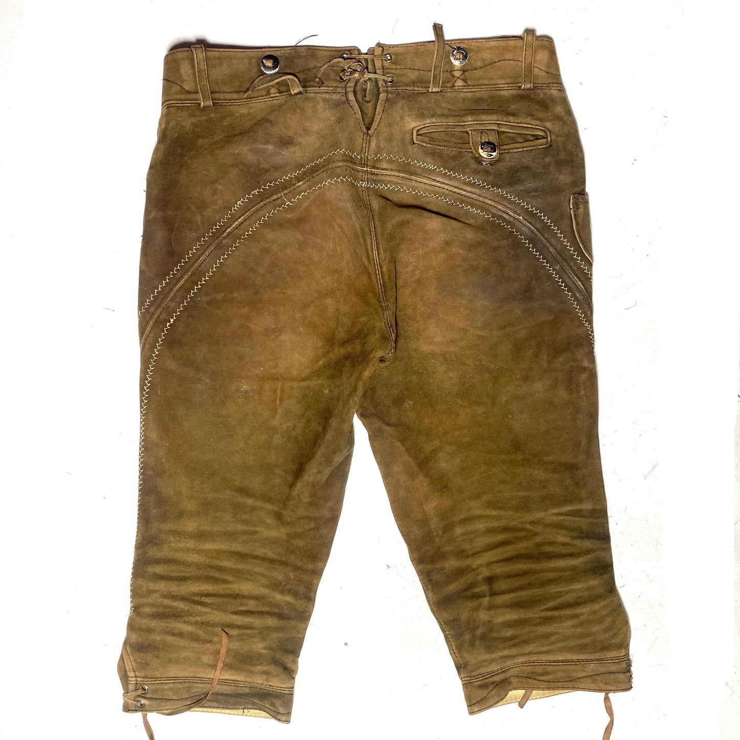 H.Moser trachten leather trousers, traditional German / Tiroler oktoberfest style alpen shorts, size 44