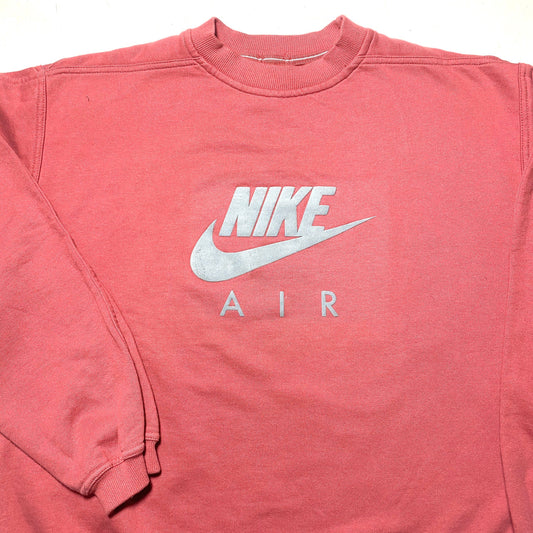Nike Air NOS 90s big grey logo coral cotton sweatshirt, new and unworn