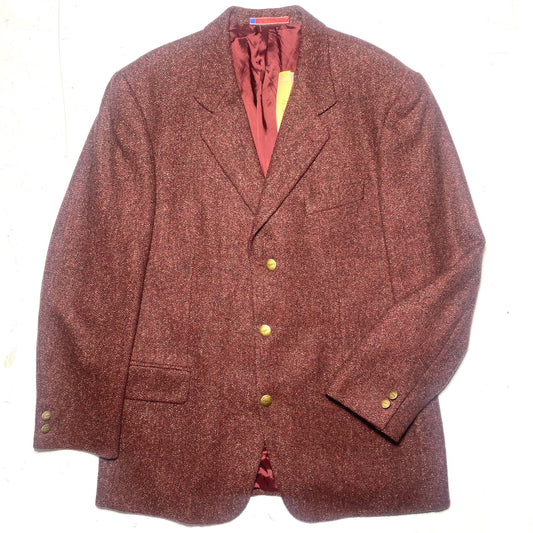 Ungaro pour Homme 80s burgundy melange wool blazer jacket, mint