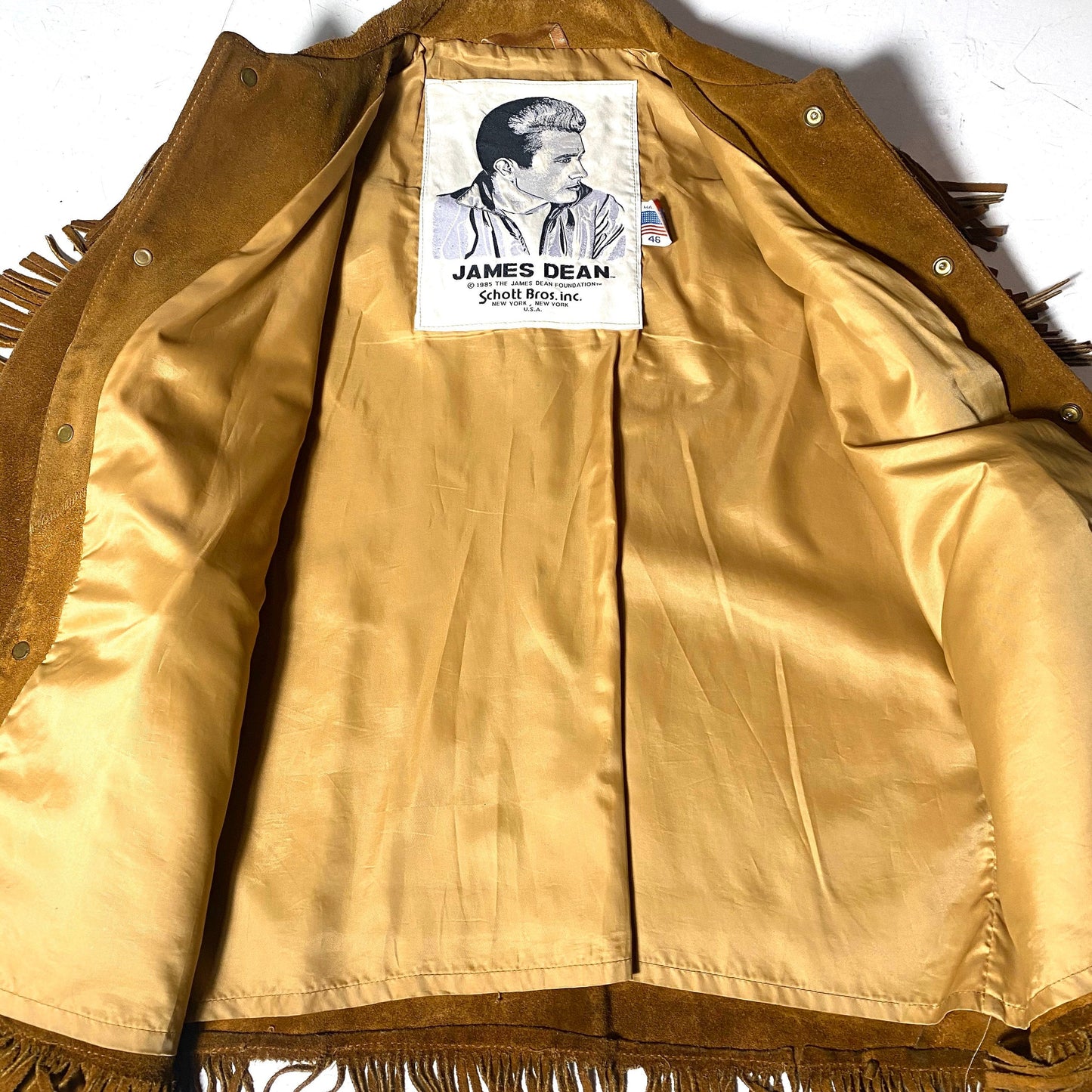 Schott bros NYC x James Dean Ltd edition western suede jacket with fringes, 80s USA great condition