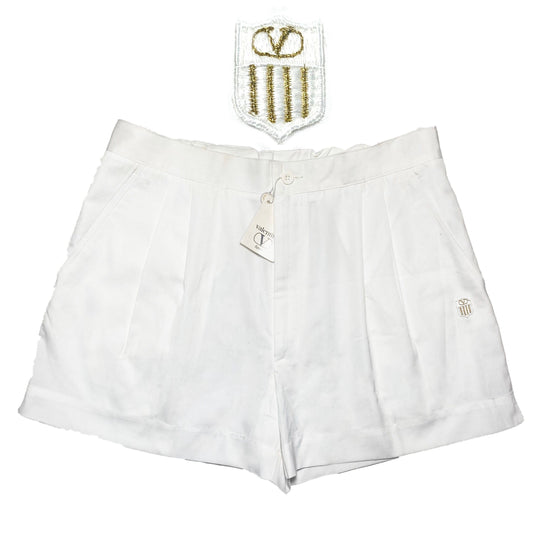 Valentino Sport 80s NWT white cotton tennis shorts made in Italy size 54 XL, mint