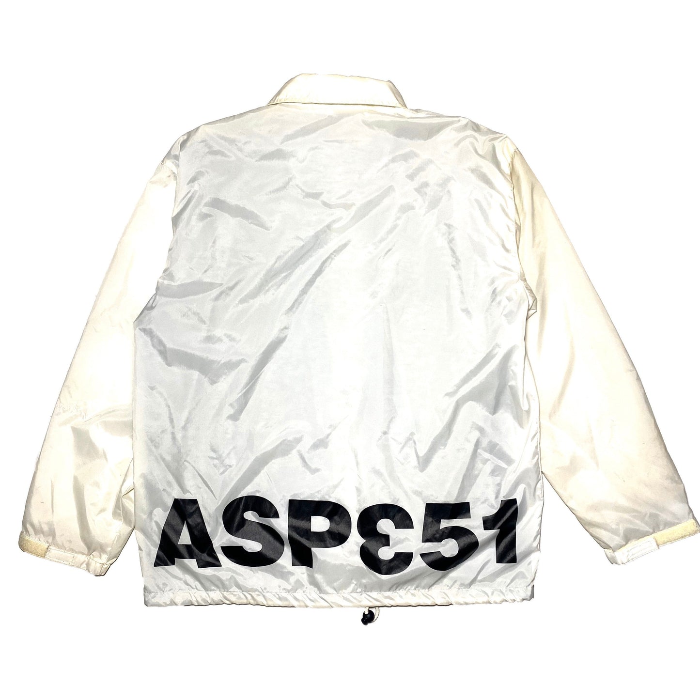 Aspesi white nylon rain jacket k-way with fleece lining, sz M