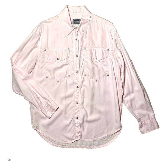 Versace Jeans couture light Pink cotton twill shirt sz M, perfect condition