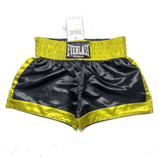 Everlast Chic Boxing ladies black/acid green satin shorts, new with tags 90s