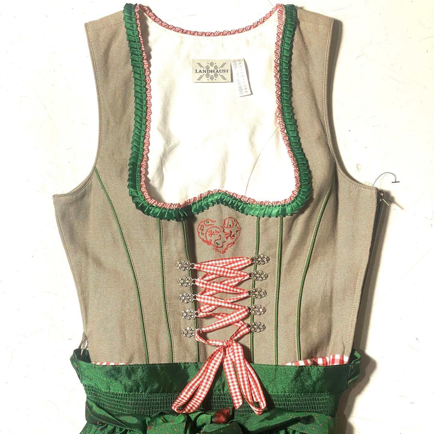 Landhaus traditional German dirndl trachten dress Oktoberfest sexy gown sz S, new old stock