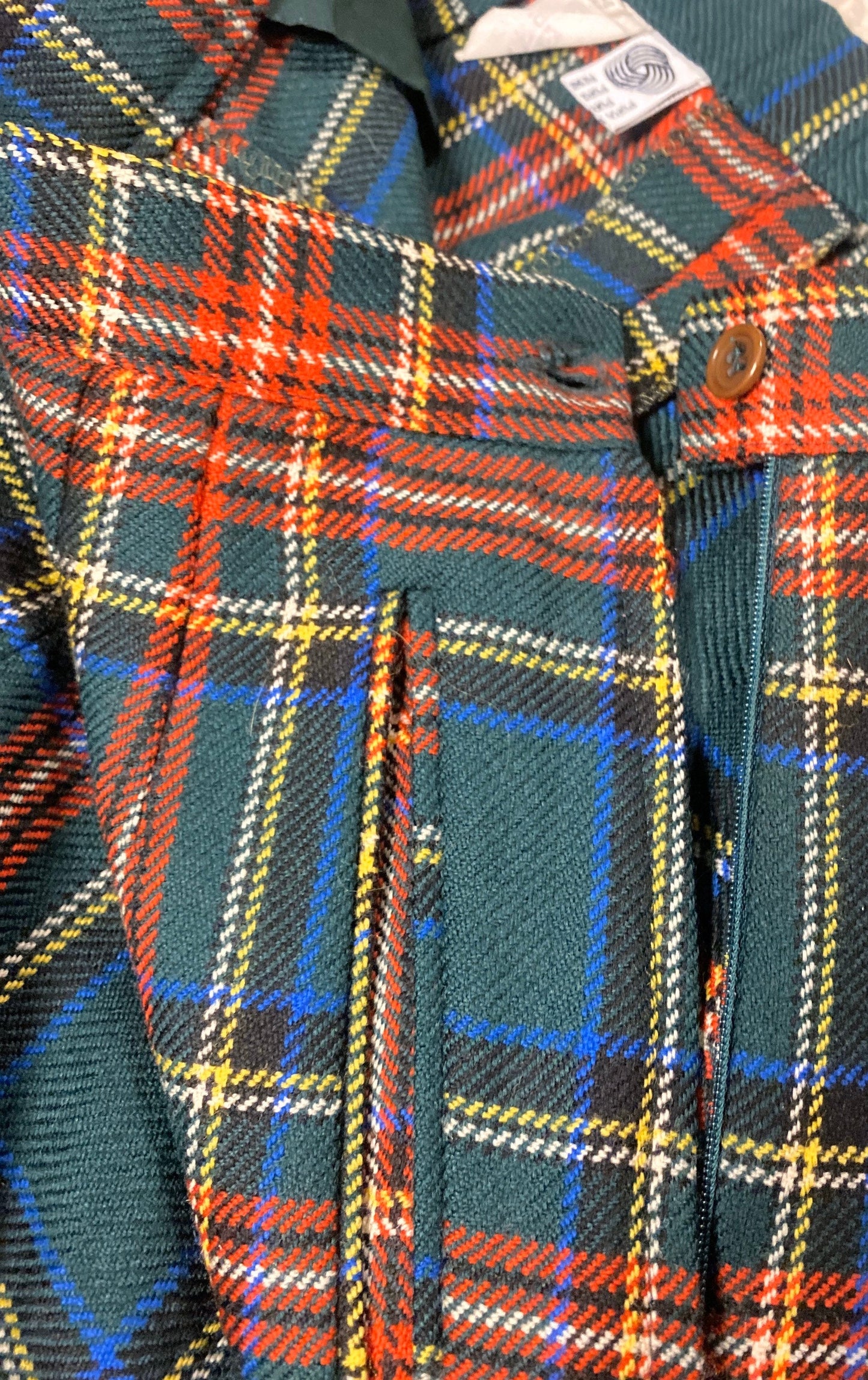 SM classic green/red tartan pure new wool ladies trousers size IT46  US 12/14 l, mint