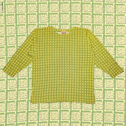 NowOrNever cool abstract Afro-Jamaican colors jacquard long sleeved t shirt, 90s mint condition