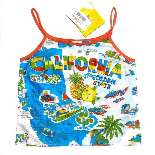 Occhiverdi cute “California the golden state” tank top, size 40 S new with tags