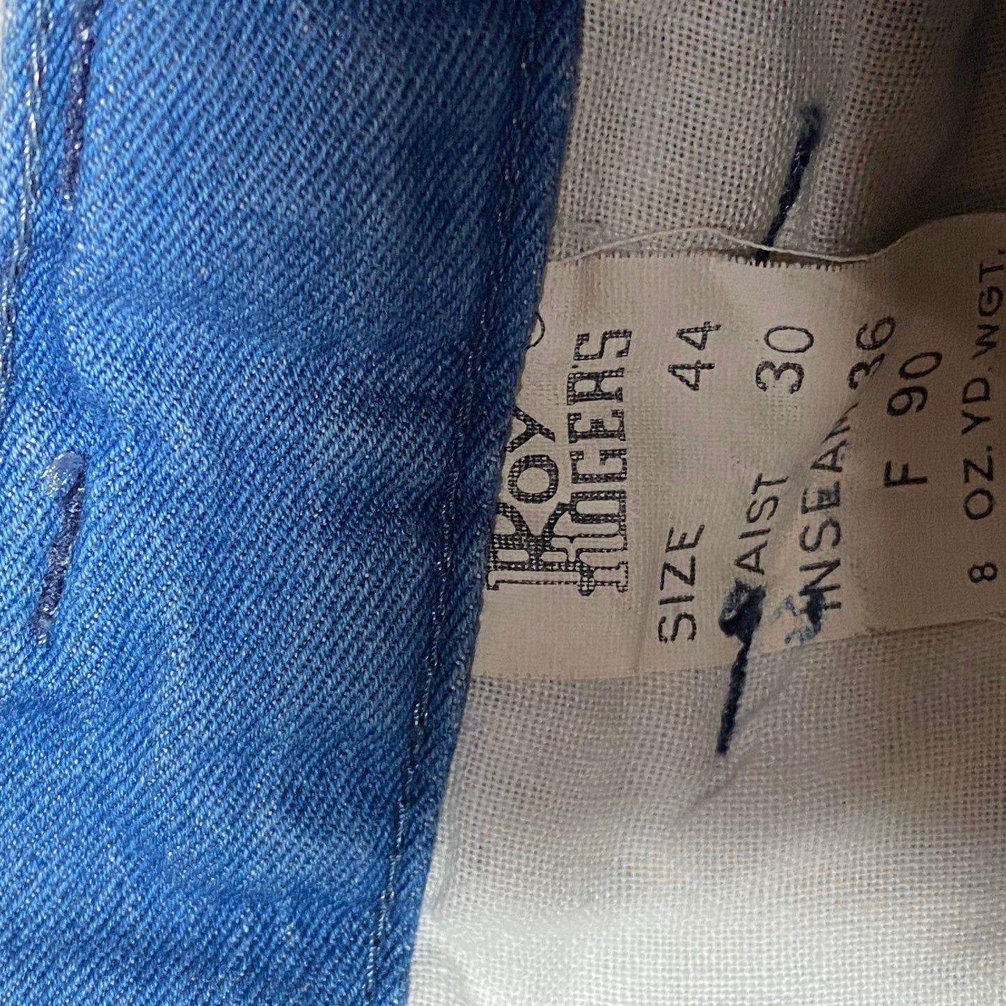 Roy Roger’s light blue denim trousers sz 44, new from deadstock 80s Italy