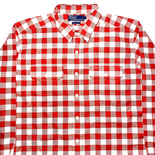 Polo Ralph Lauren country checkered red/white cotton shrit sz XL, mint