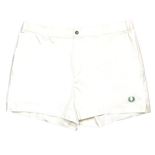 Fred Perry 1980s white tennis shorts with green logo,  sz L / 54, new with tags