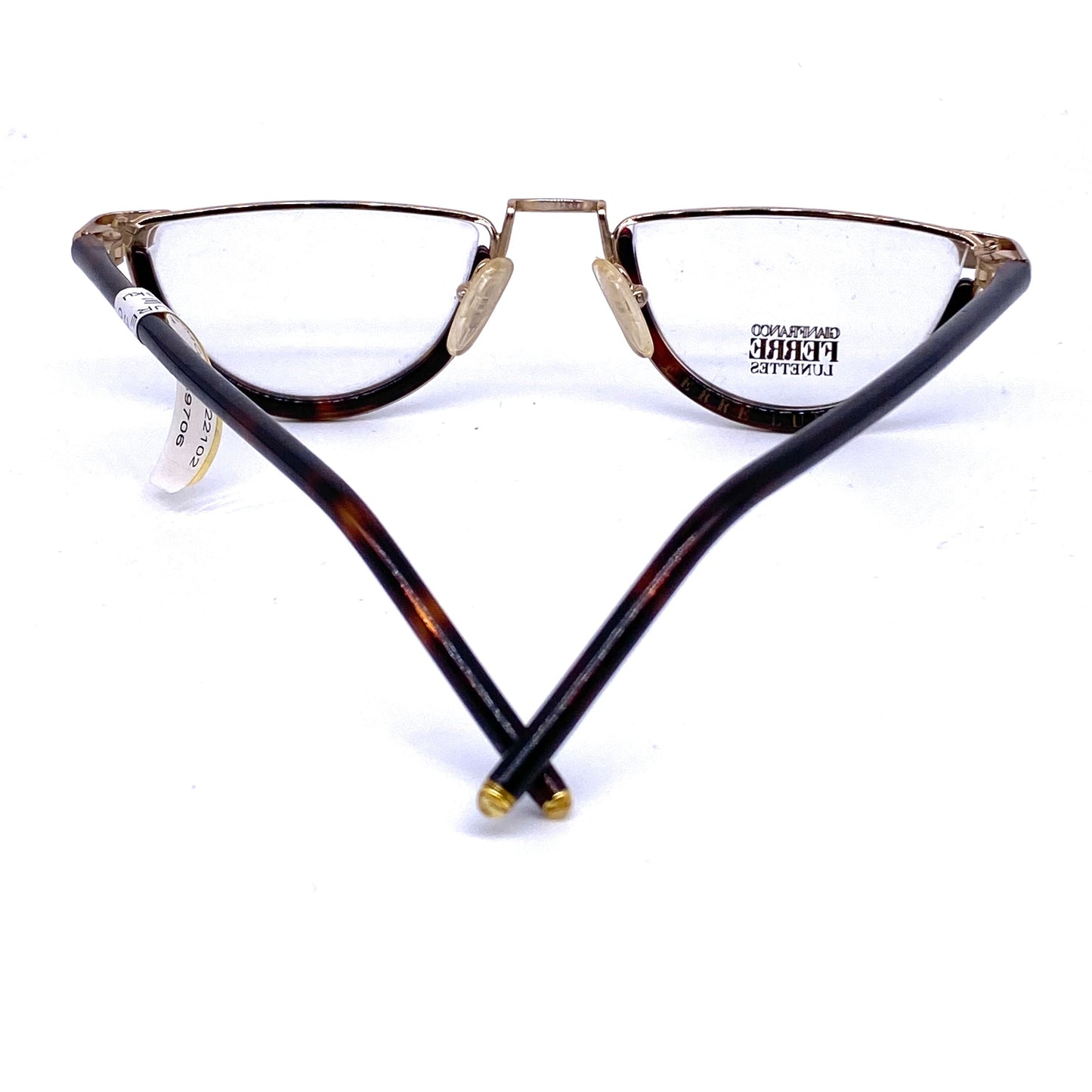 Gianfranco Ferré GFF 66 Demi lune minimalist tortoise gold reading glasses hand made in Italy, NOS 90s