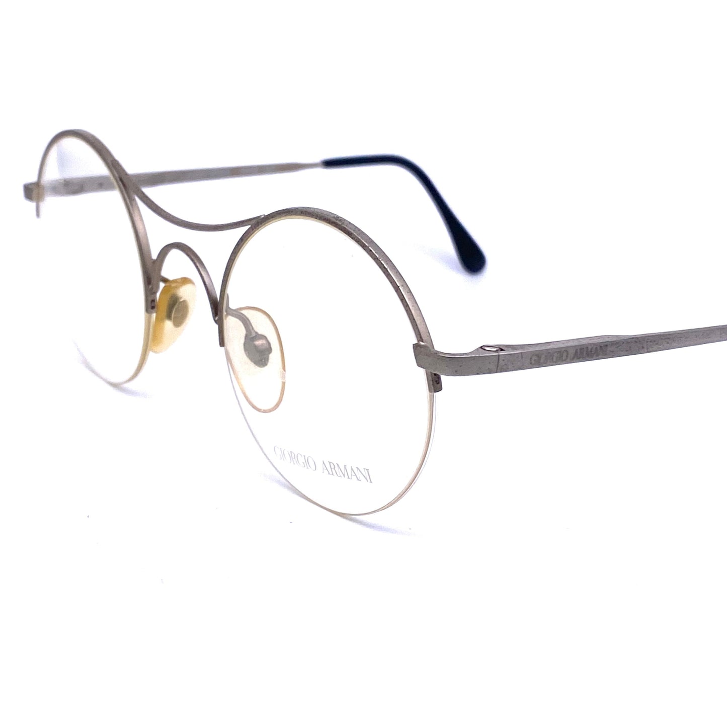 Giorgio Armani 121 iconic round glasses, beautiful minimalist restyle of antique x bridge spectacles