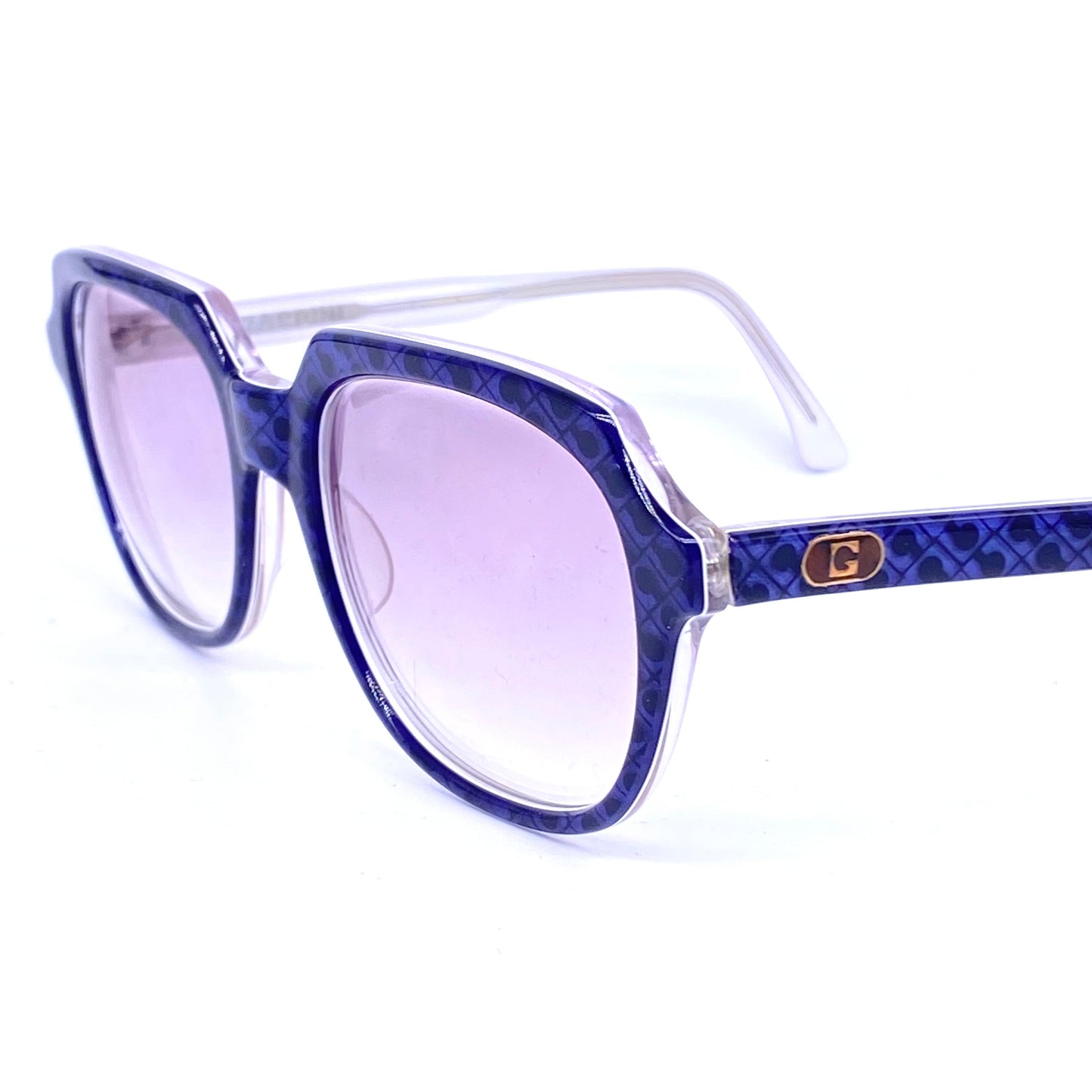 Gherardini Monogram square bold sunglasses hand crafted in Italy, 1980s NOS