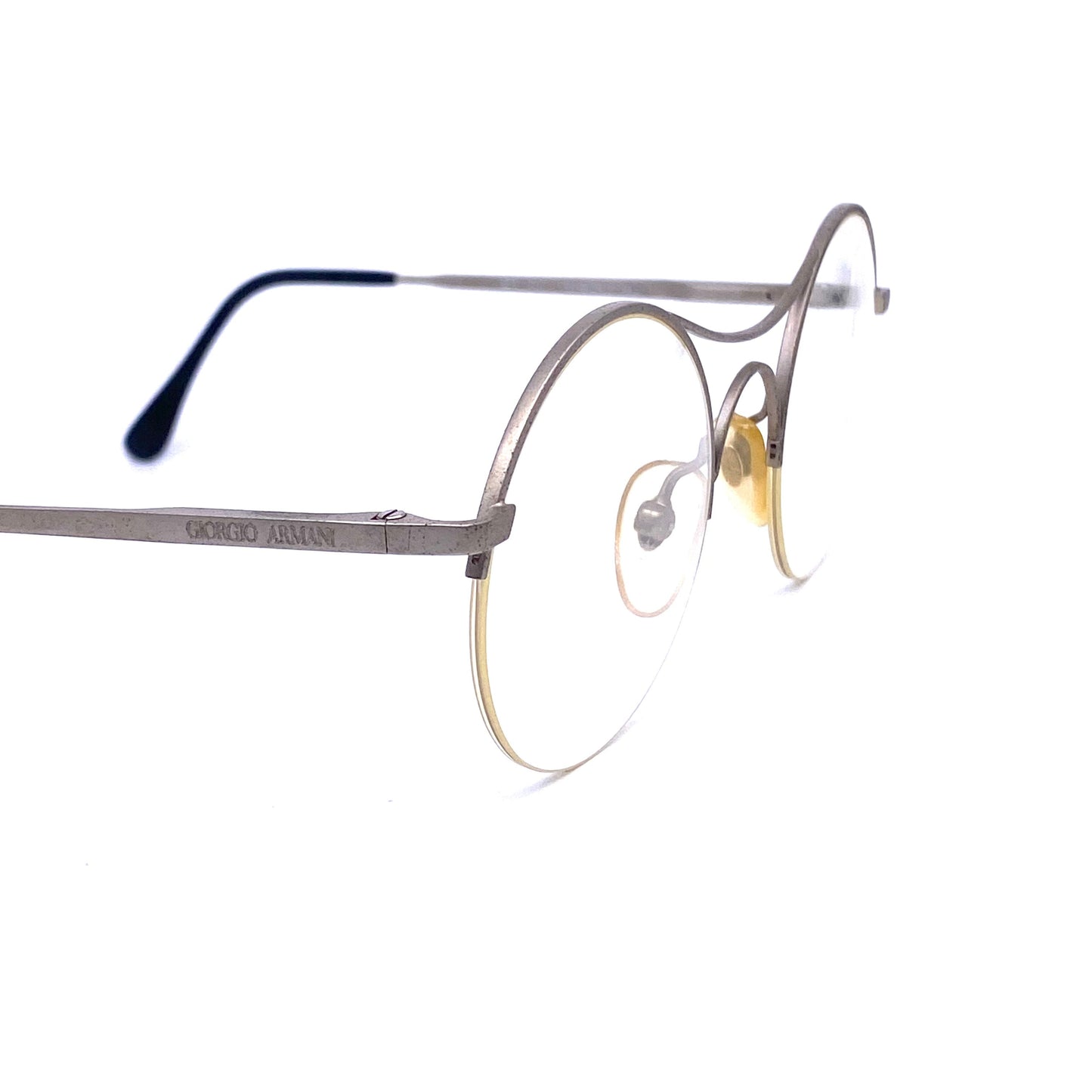 Giorgio Armani 121 iconic round glasses, beautiful minimalist restyle of antique x bridge spectacles