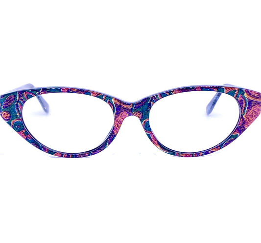Optical Affairs Christian Roth NY, Cateye eyeglssses in a colorful stylized floral