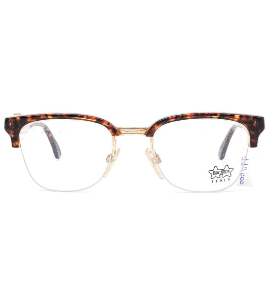 LUXOTTICA classic tortoise clubmaster eyeglasses frames  Made In Italy 1980s NOS