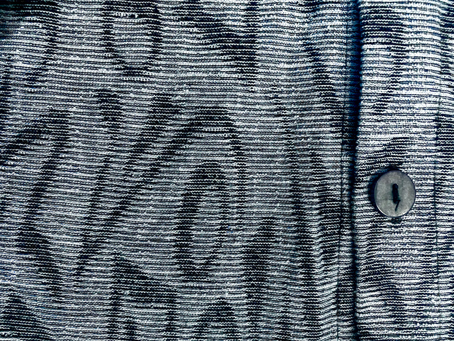 1990 Avi Blue abstract graffiti allover rib knit viscose shirt, oversized fit
