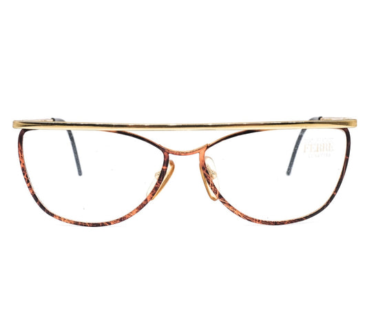 Gianfranco Ferré GFF 39 modernist slim golden metal flat top eyeglasses frames, 1990s NOS Italy