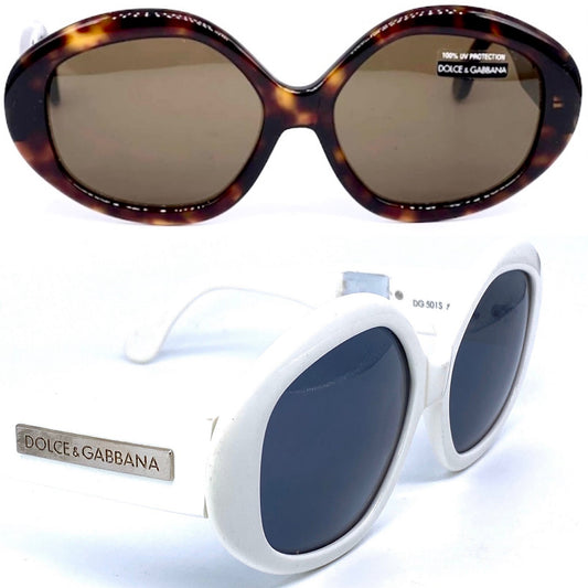 Dolce & Gabbana round oversized sunglasses made in Italy, 90s NOS