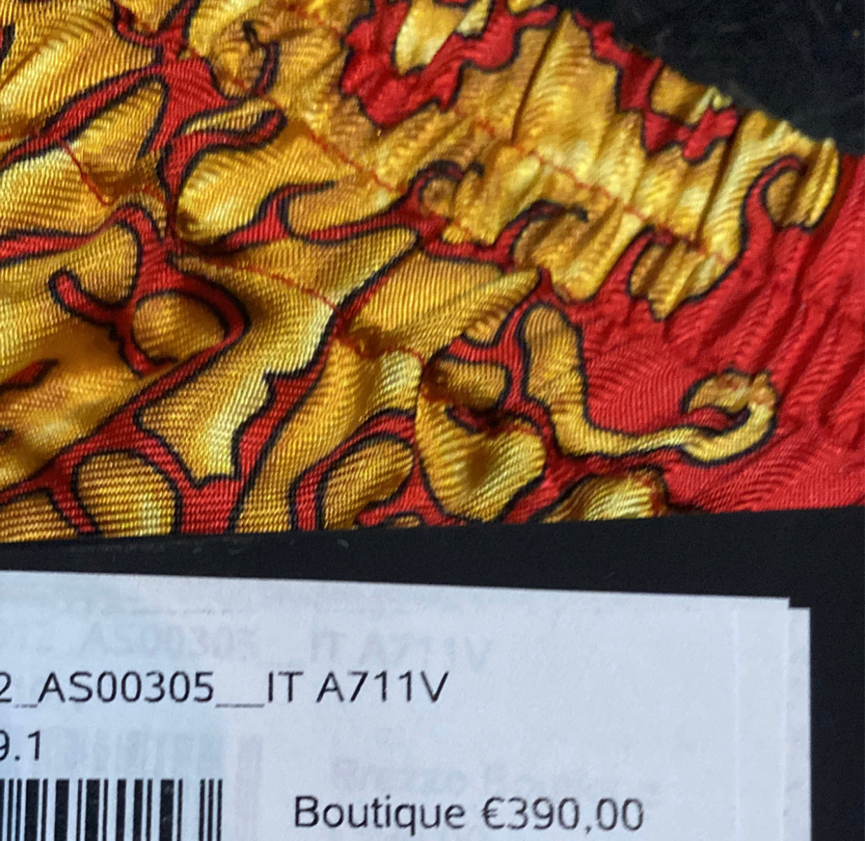 Versace Virtus V silk trunks in red w gold baroque motif, BNWT