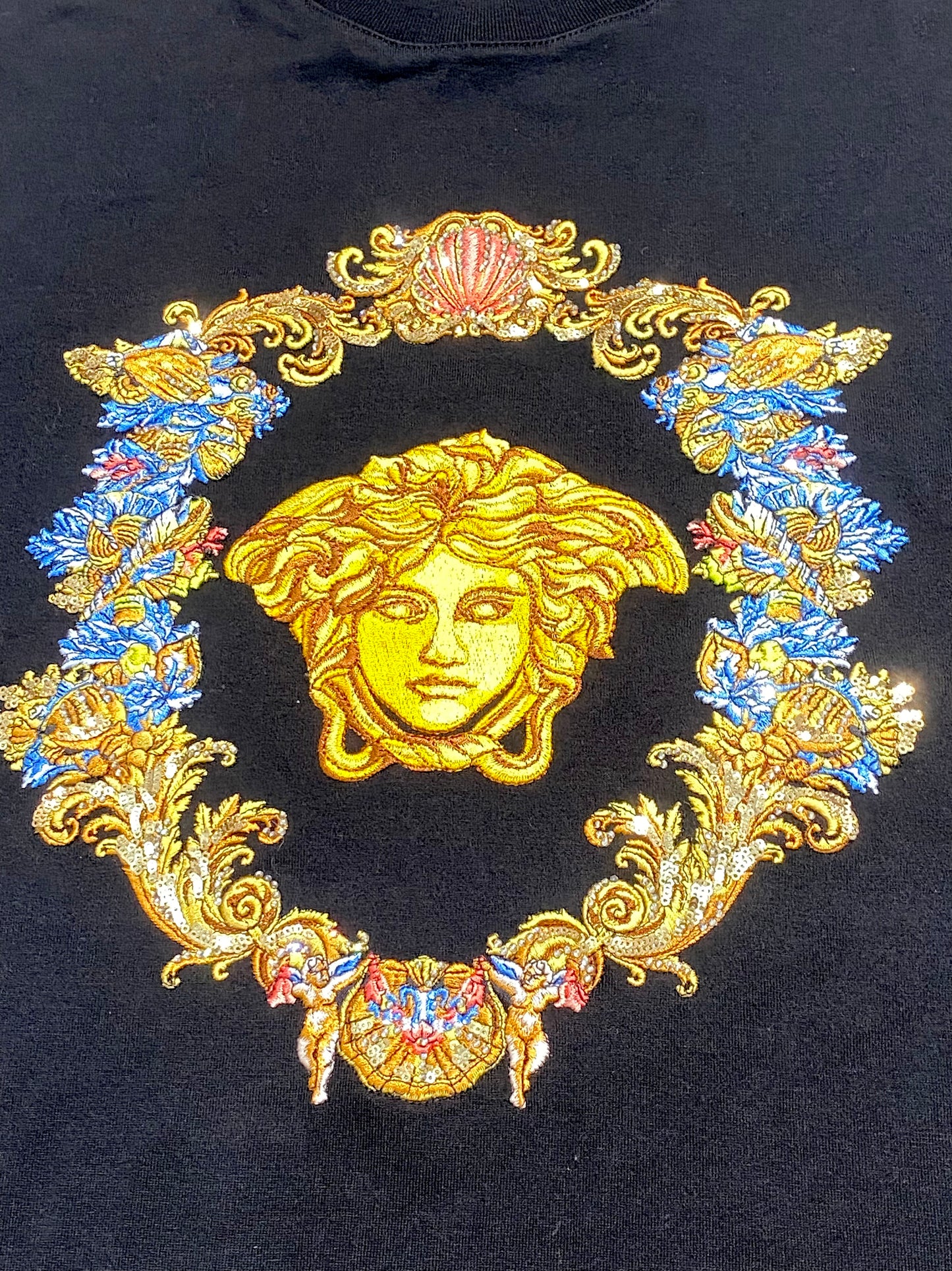 Versace Medusa tresor de la mer black cotton t shirt S S 2021 BNWT