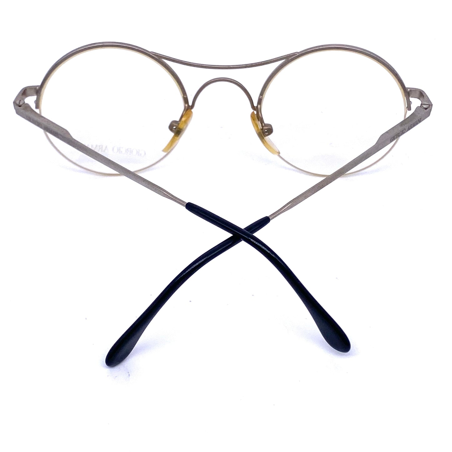 Giorgio Armani 121 iconic round glasses, beautiful minimalist restyle of antique x bridge spectacles