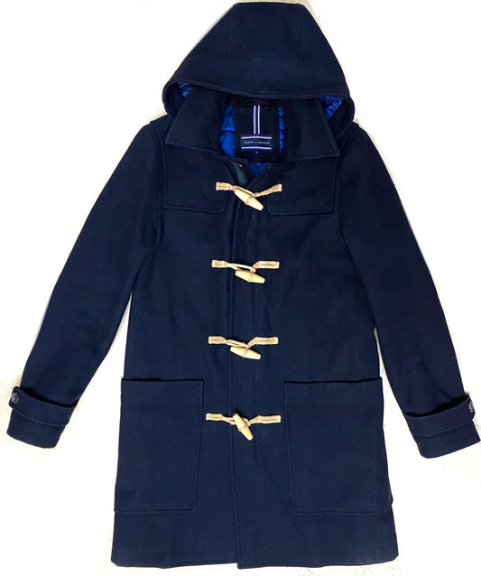 Tommy Hilfiger navy blue Montgomery hooded coat, 90s