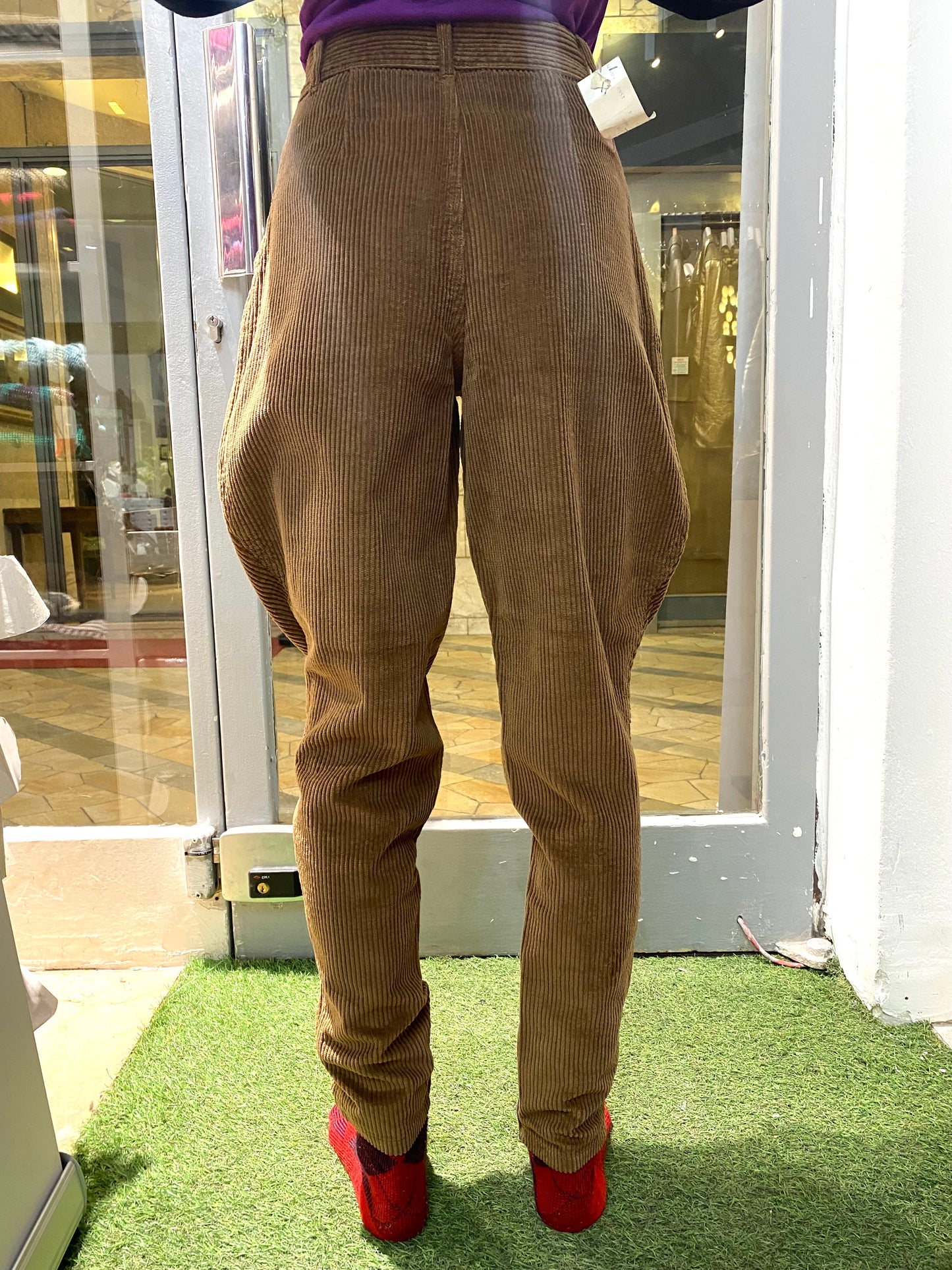 Les Copains equestrian style tan corduroy trousers BNWT 80s sz 38