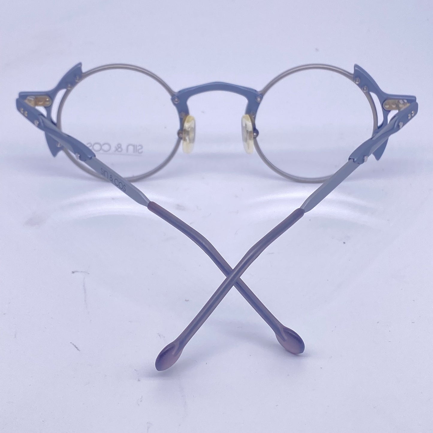 Sin&Cos  gray metal round steampunk frames made in Italy