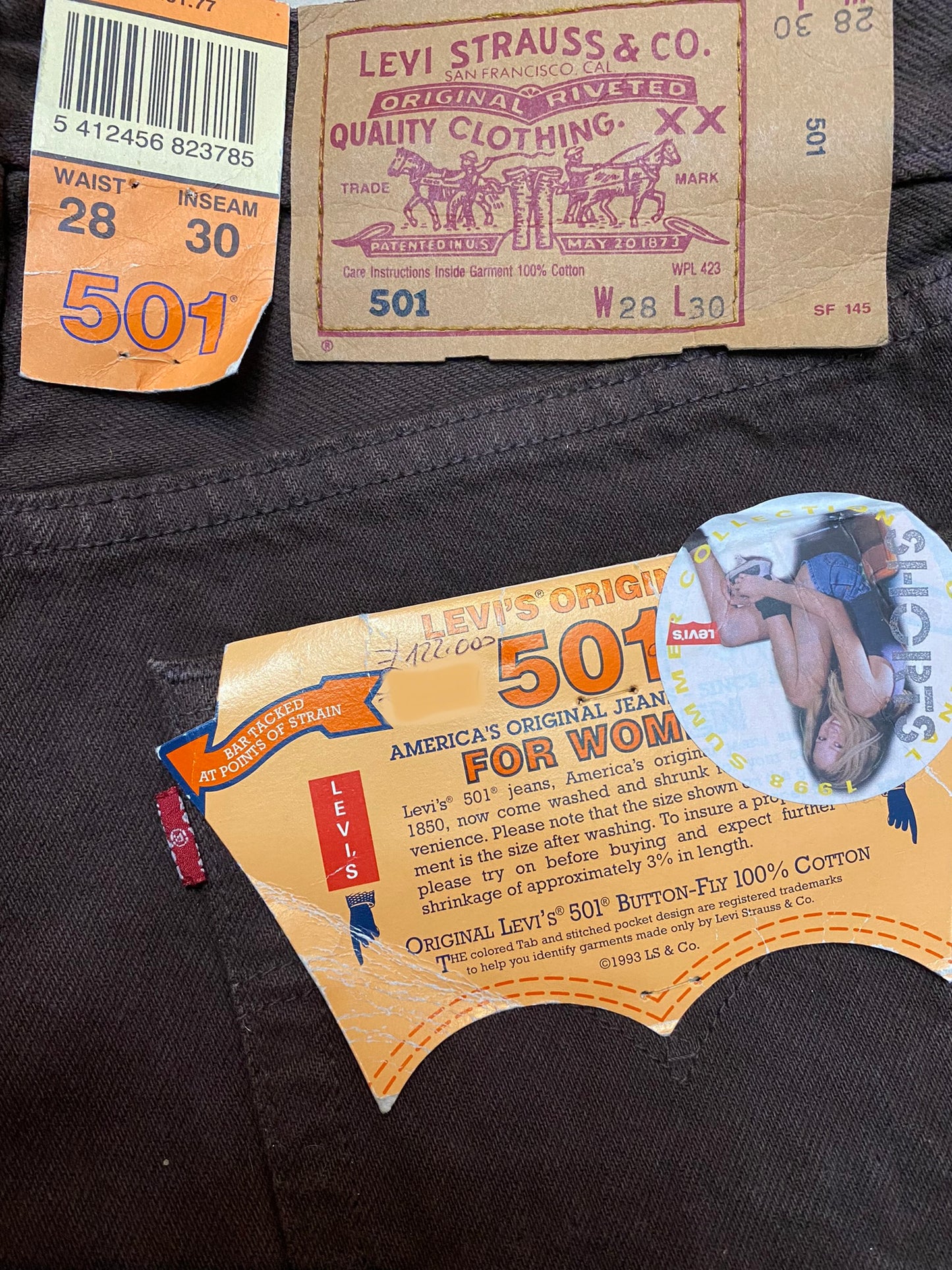 Levi’s 501 American straight jeans W28 coming in 3 colorways, BNTW 90s