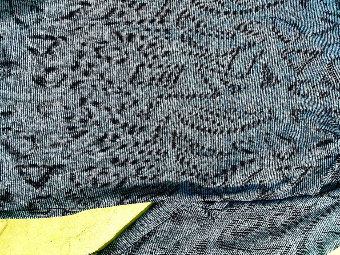 1990 Avi Blue abstract graffiti allover rib knit viscose shirt, oversized fit