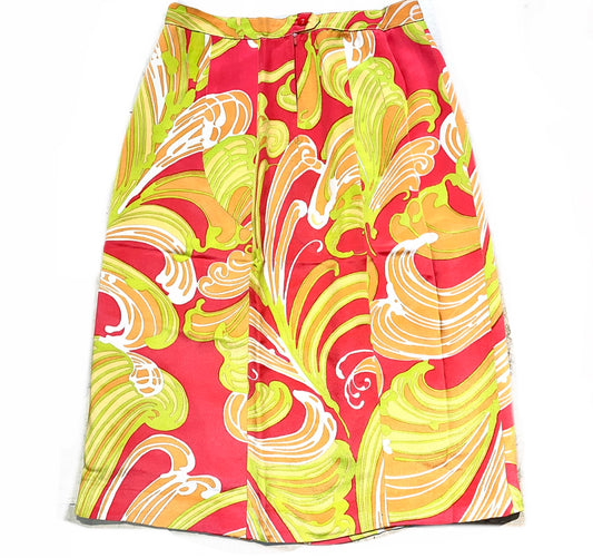 1960s colorful Abstract allover silk skirt, pure Pucci style