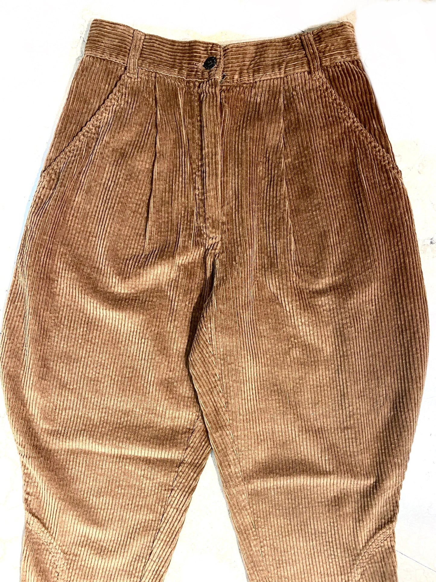 Les Copains equestrian style tan corduroy trousers BNWT 80s sz 38