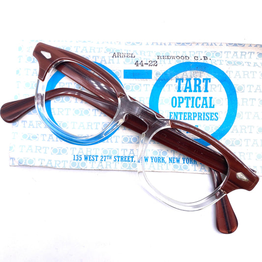 Tart Arnel redwood 1950s NOS iconic Dean eyeglasses made in USA