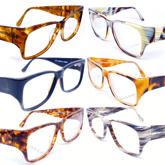 Robert La Roche Vienne geeky square thick cello eyeglasses frames, many color variations.