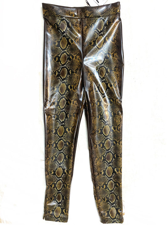 Versace snake print patent vinyl leggings with silk lining, bnwt