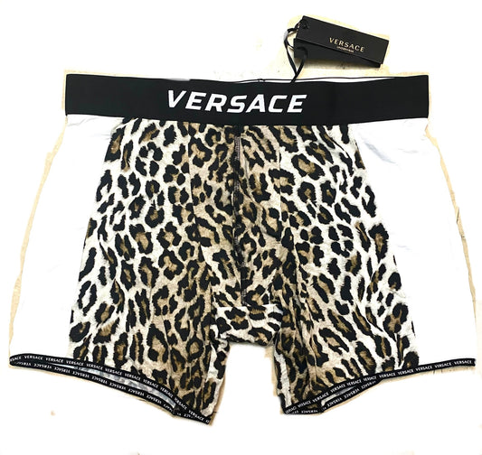 Versace BNWT Leopard print Underpants long trunk boxed