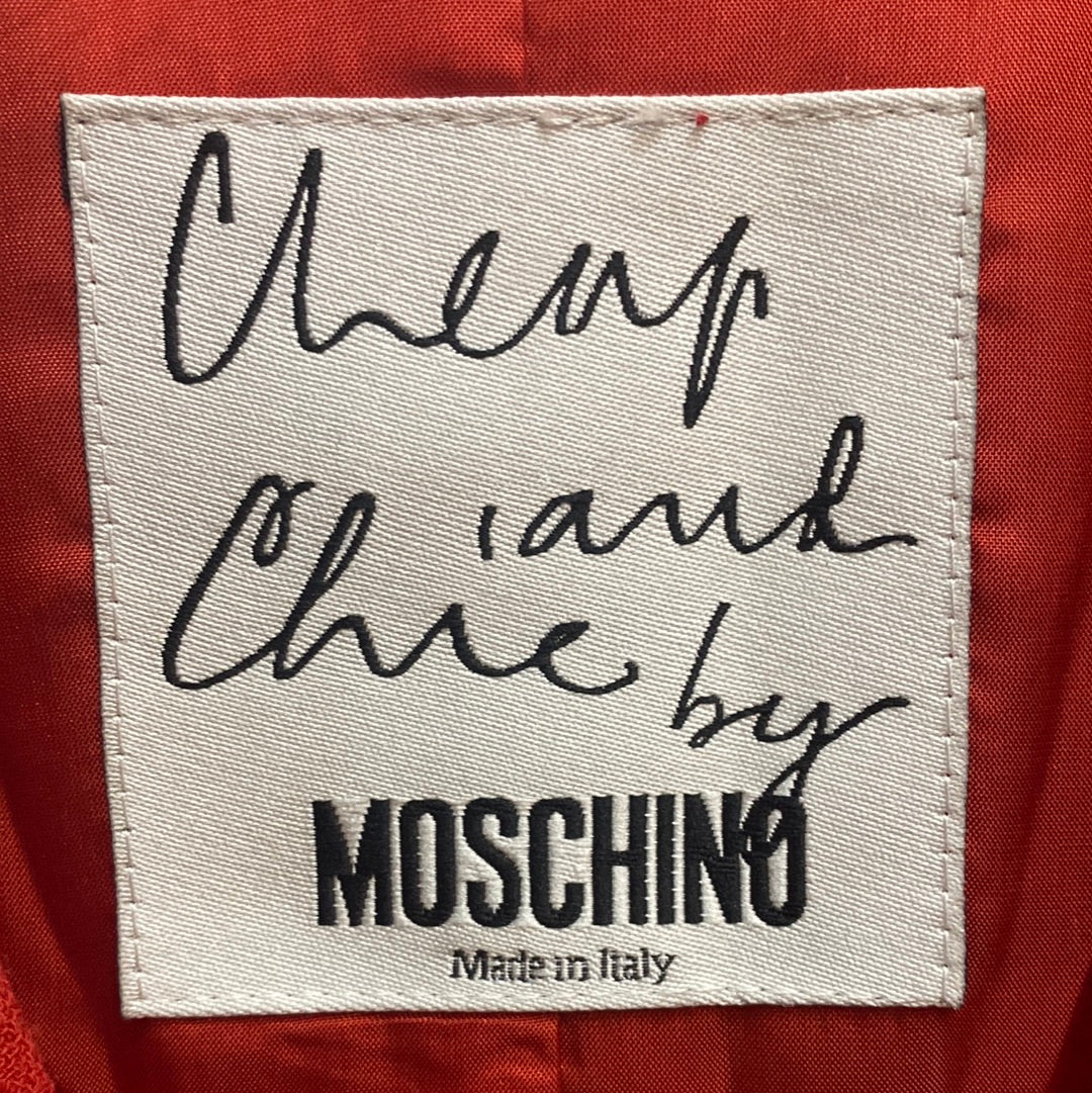 Moschino red light wool coat with satin lining, perfect for mid seasons, mint condition